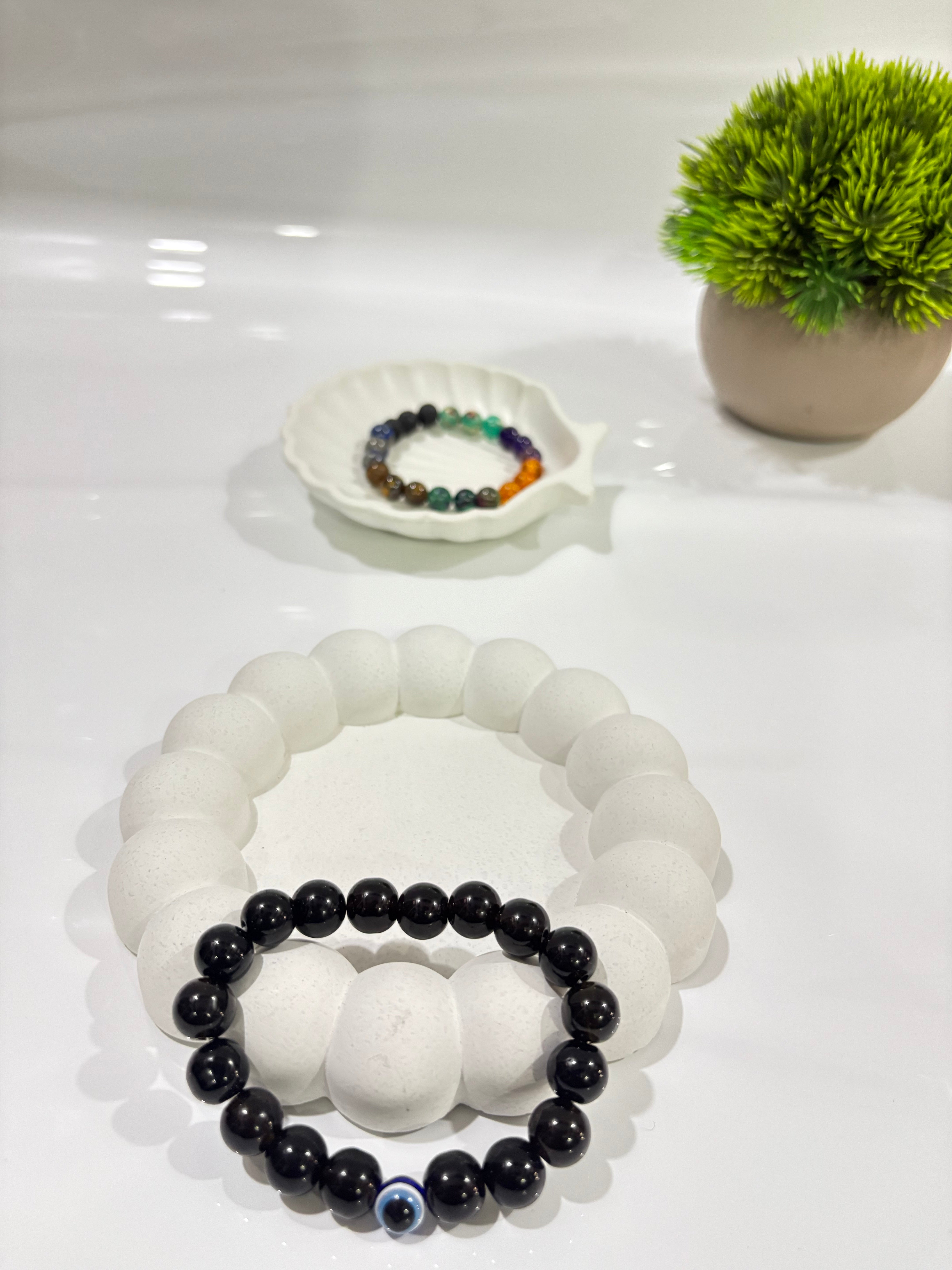 Black Onyx Evil Eye Bracelet – Strength & Protection