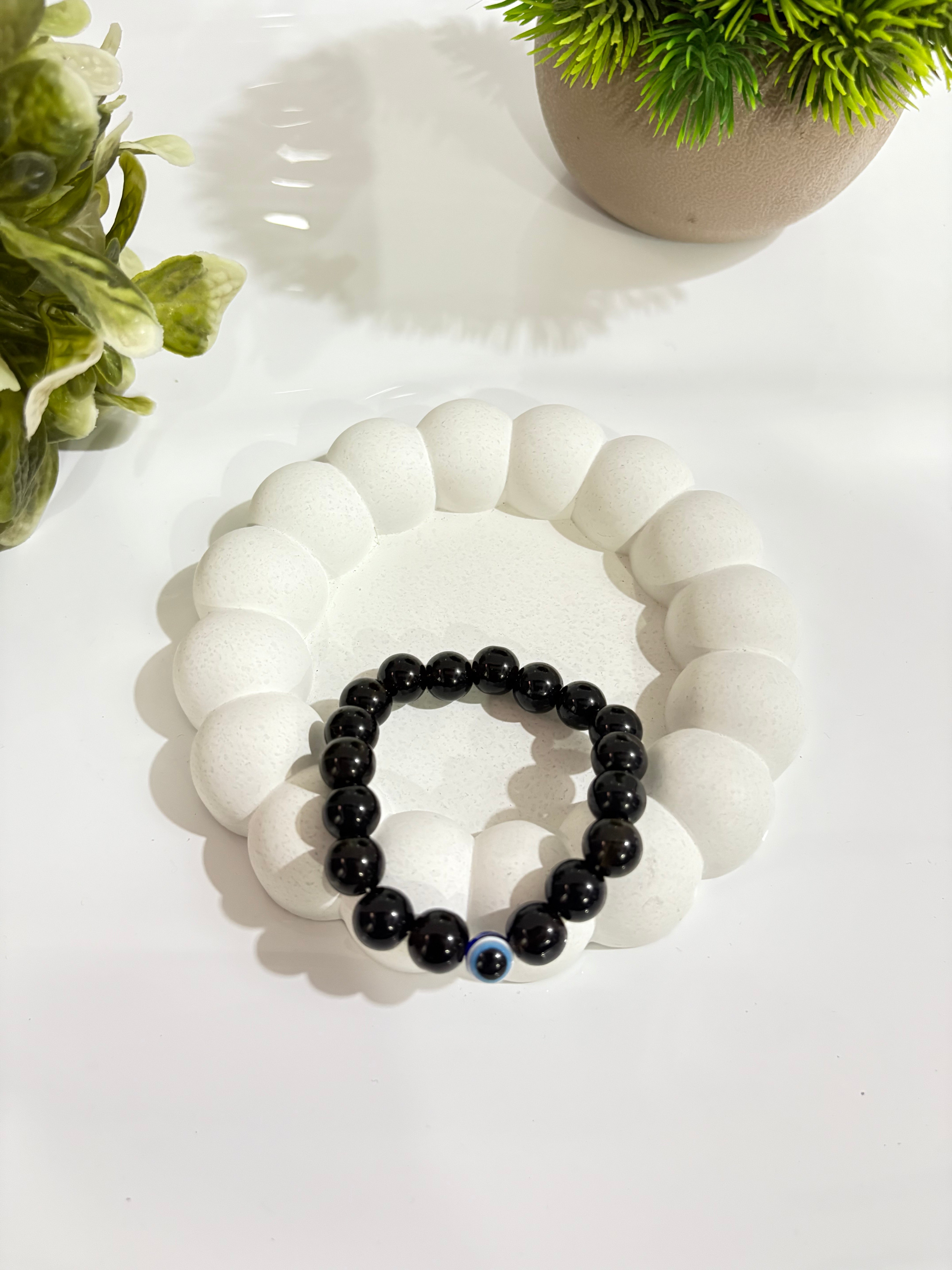 Black Onyx Evil Eye Bracelet – Strength & Protection