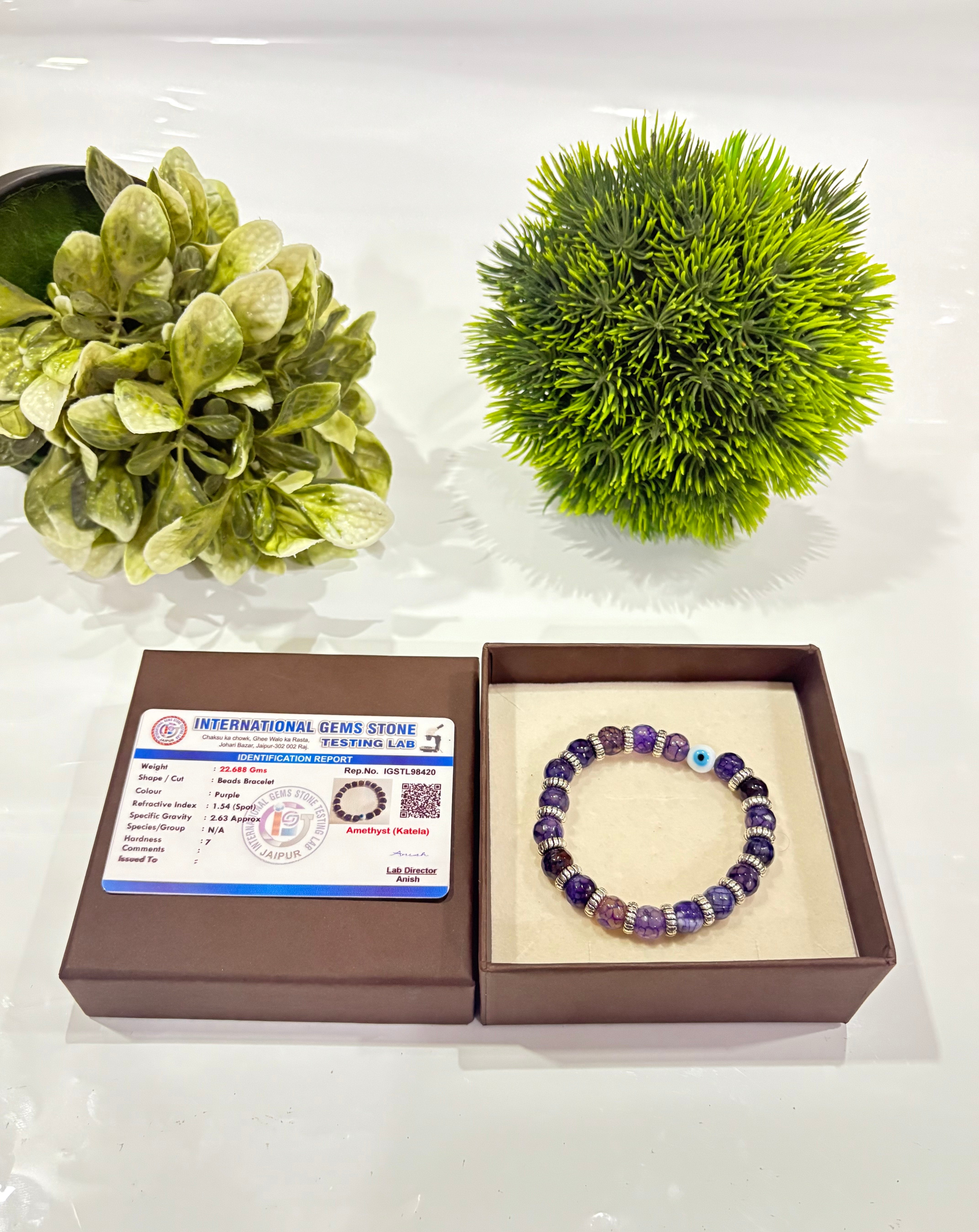 Amethyst with Evil Eye Bracelet
