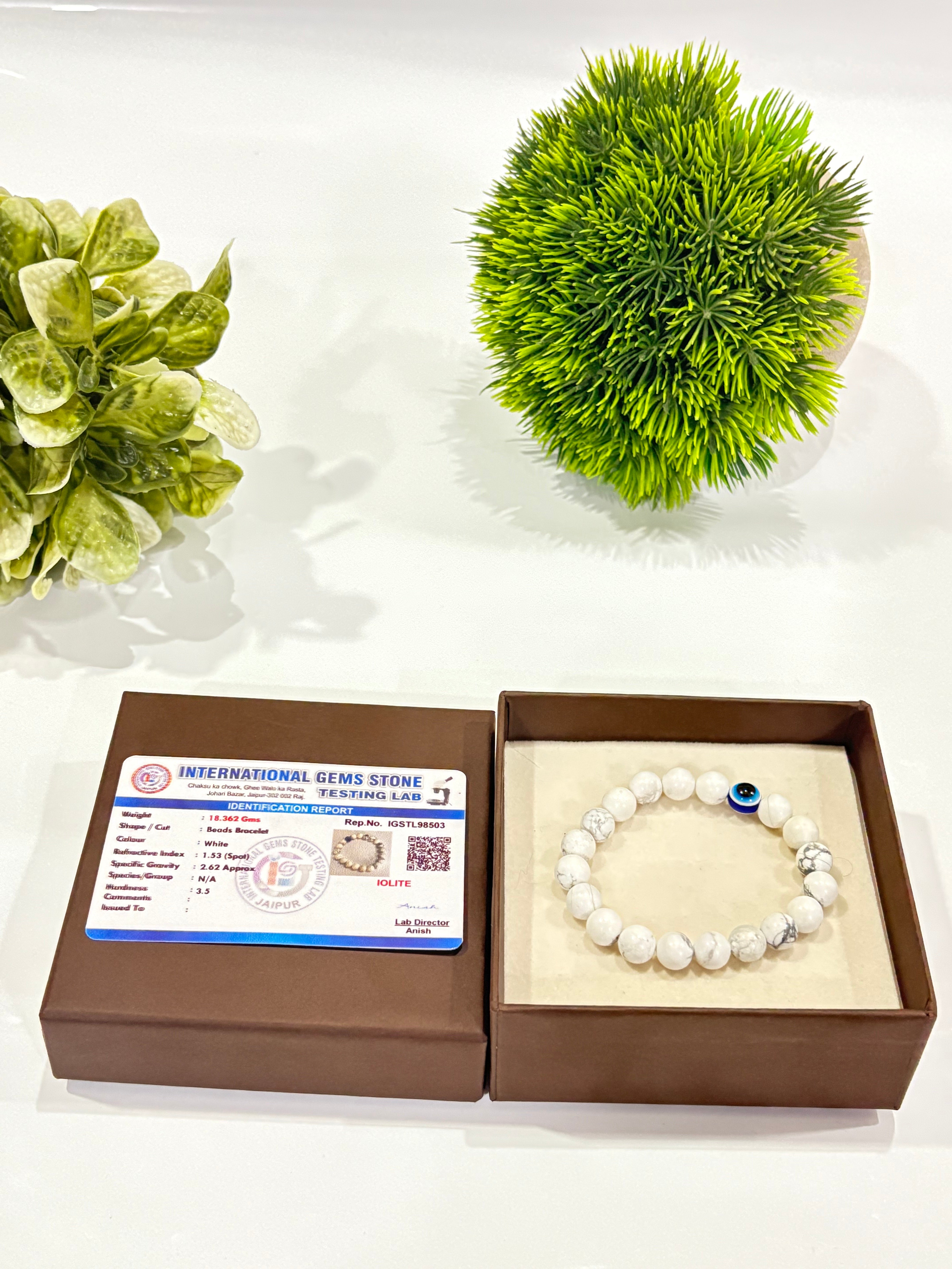 White Howlite Evil Eye Bracelet – Peace & Protection