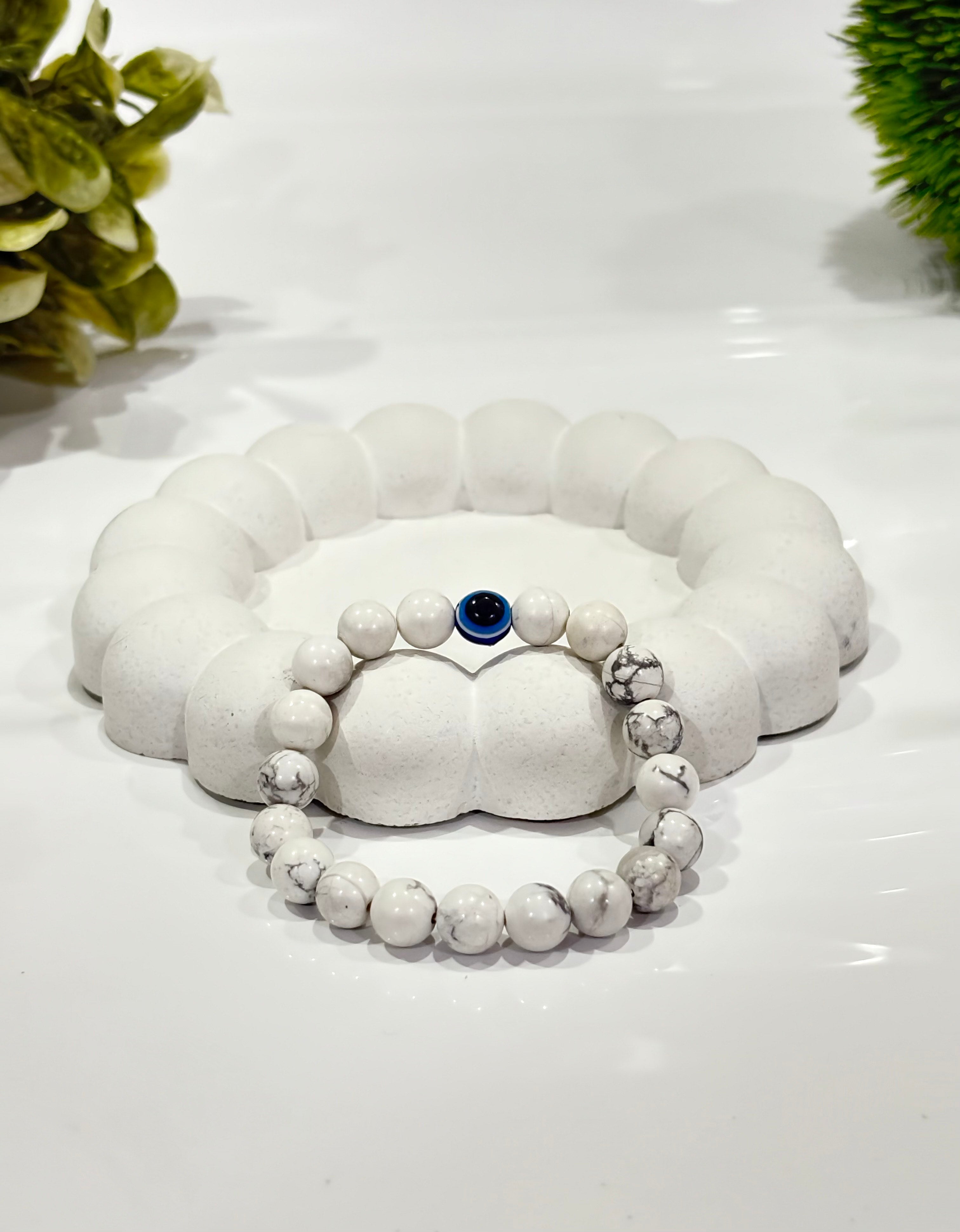 White Howlite Evil Eye Bracelet – Peace & Protection